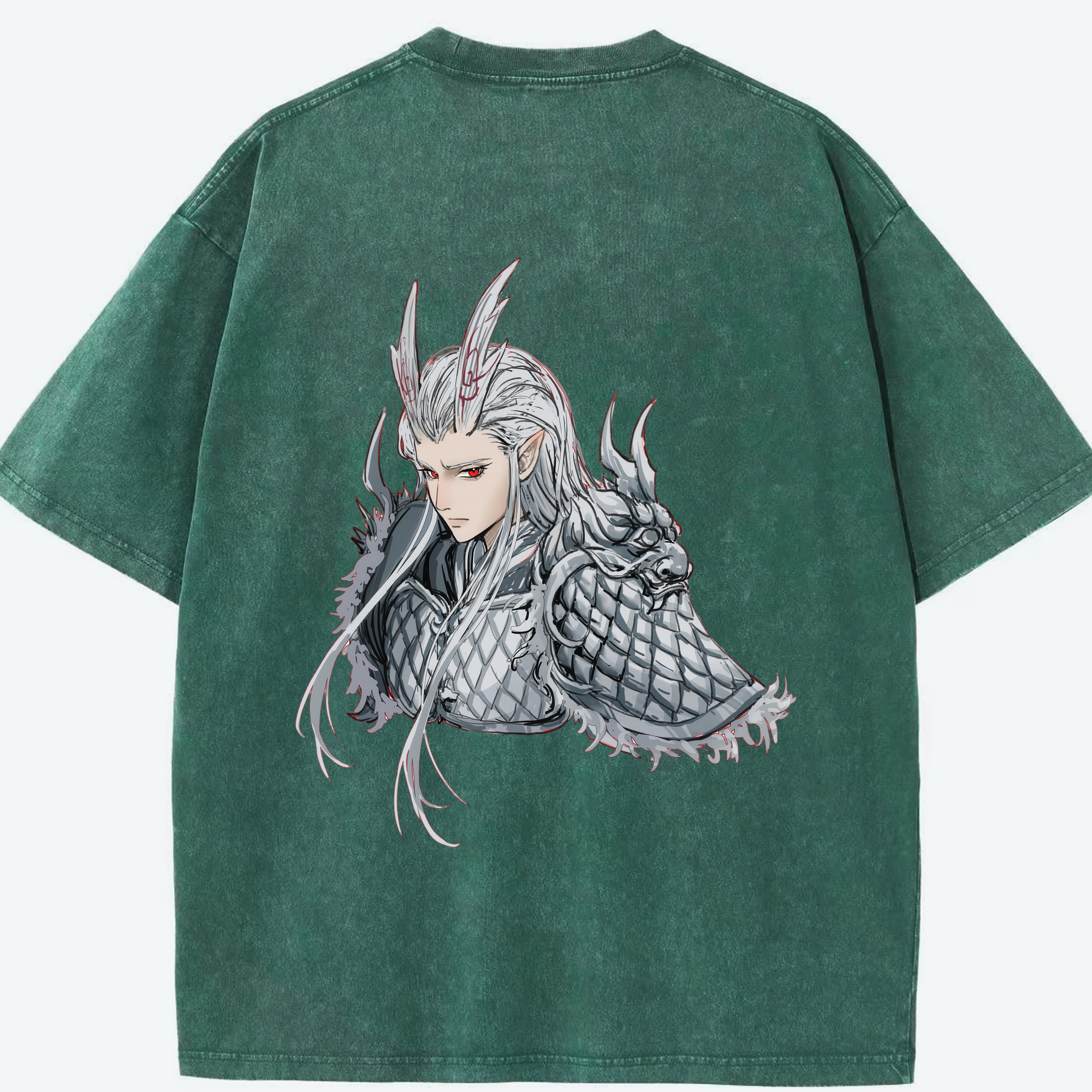 （画像用） Ne Zha 2 ナタ 魔童の大暴れ 綿100% ヴィンテージ風 半袖Tシャツ（背面プリント）